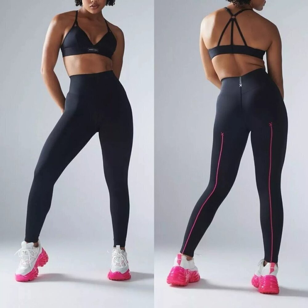 Savage X Fenty Leggings Women's Plus Size 3X Black Hotline Activewear Gym Yoga
